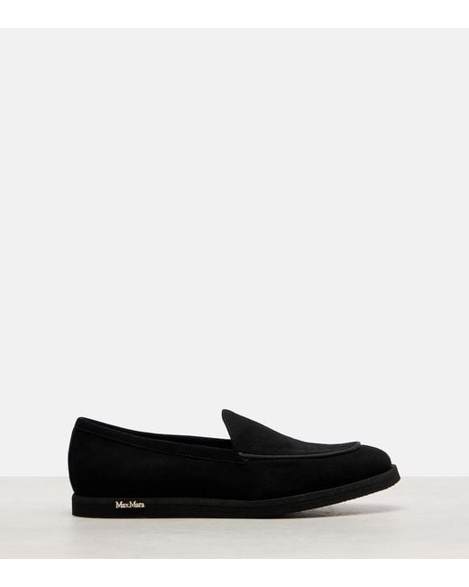 Max Mara Black Softmoc Suede Moccasins
