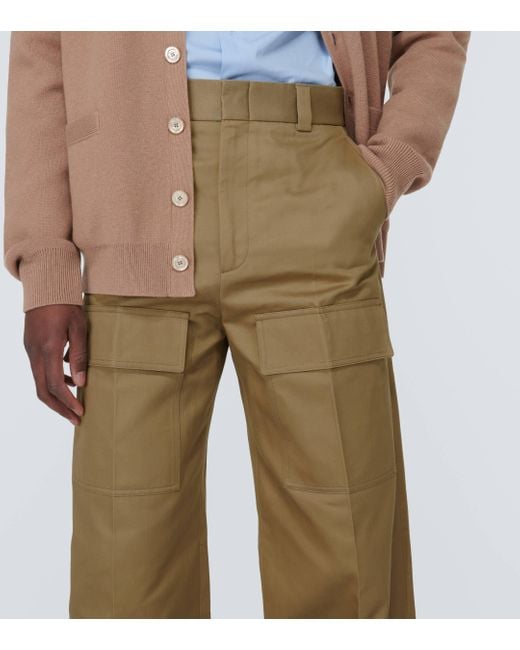 Gucci Natural Wide-leg Cotton Cargo Pants for men