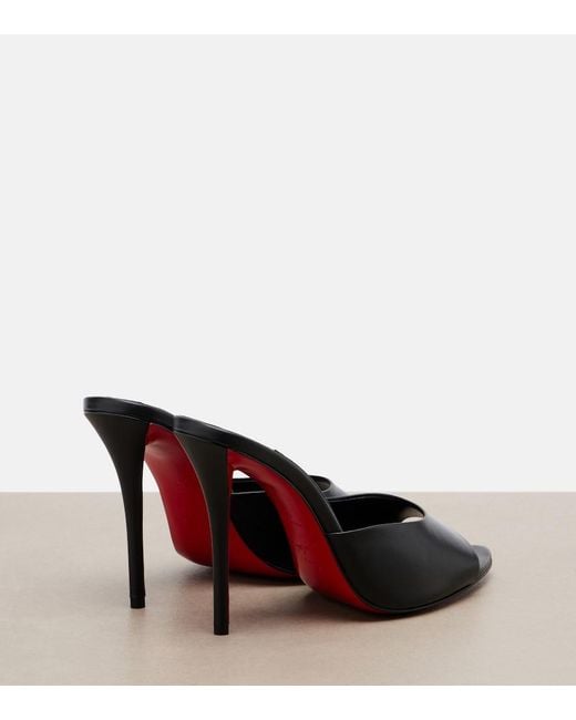 Christian Louboutin Black Miss Z Leather Mules