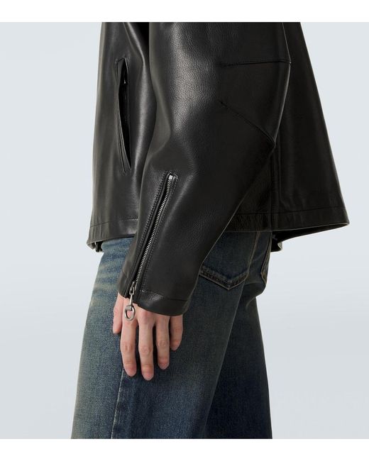 Gucci Black Horsebit Leather Jacket for men