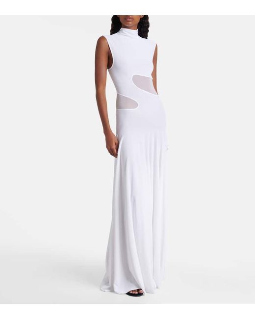 Alaïa White Turtleneck Maxi Dress