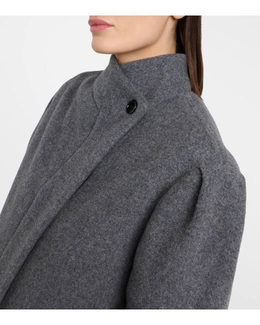 Manteau oversize en laine melangee Isabel Marant en coloris Gray