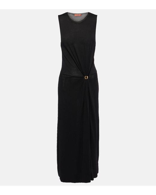 Altuzarra Black Saralien Gathered Jersey Midi Dress