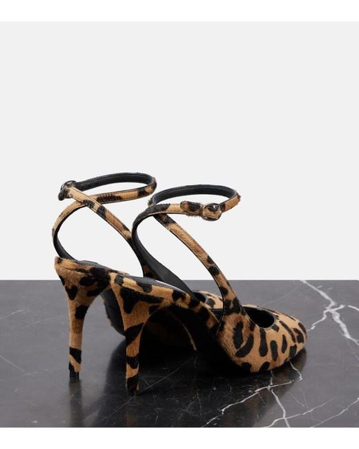 Alaïa Metallic Decollete 90 Calf Hair Slingback Pumps