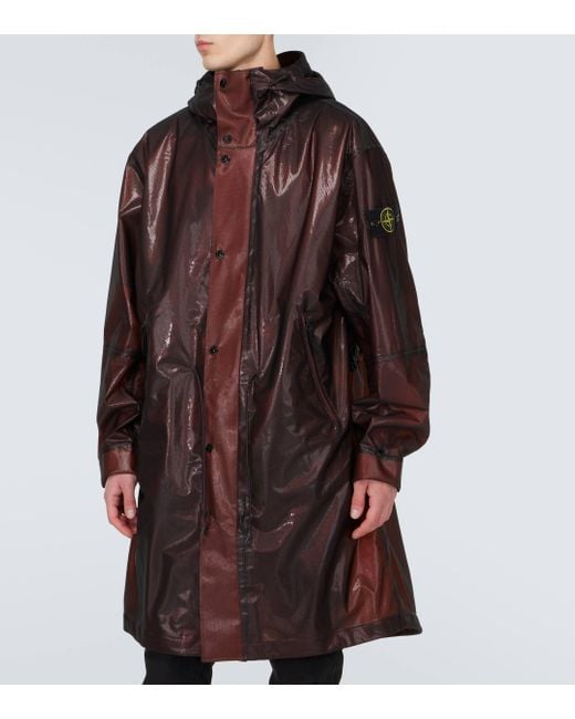 Stone Island Red Compass Technical Coat for men
