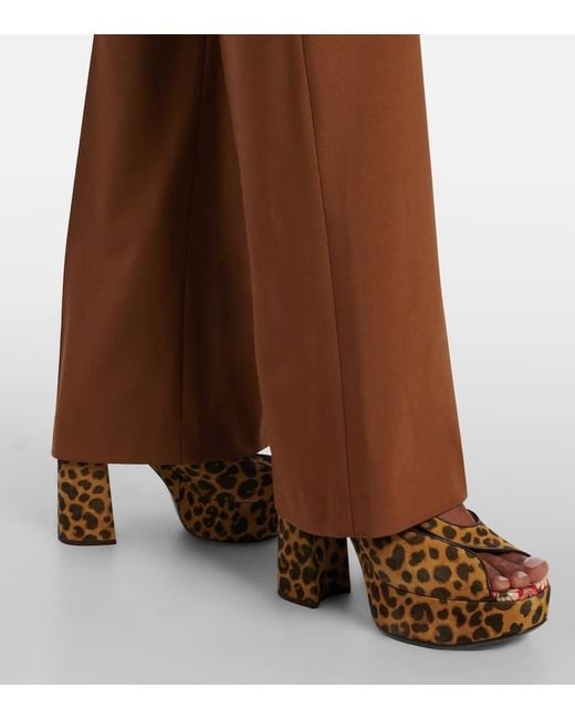 Etro Metallic 120 Leopard-Print Canvas Platform Sandals