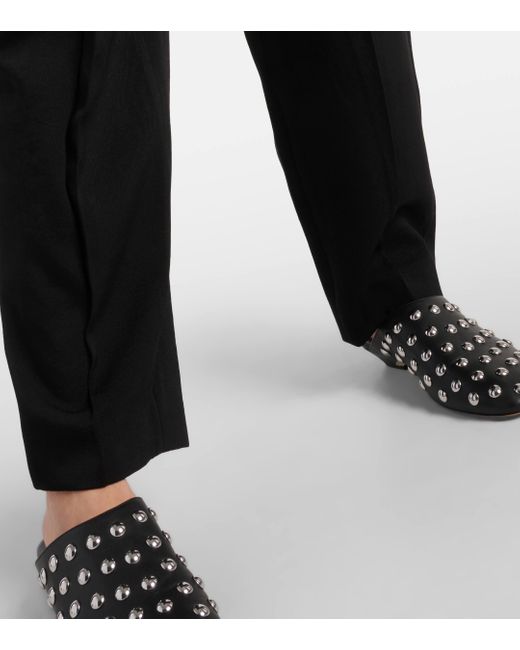 Khaite Black Ashford Wool-blend Straight Pants