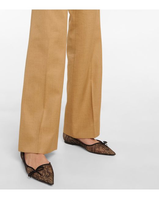 Jimmy Choo Cibelle Lace Ballet Flats in Brown Lyst