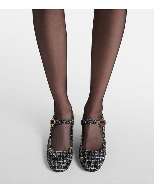 Gianvito Rossi Black Mary Ribbon 45 Boucle Mary Jane Pumps