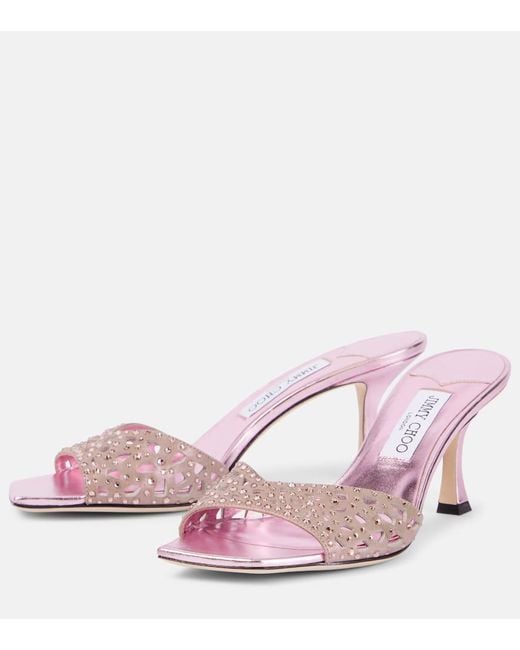 Mules Skye 70 En Satin A Ornements Jimmy Choo en coloris Pink