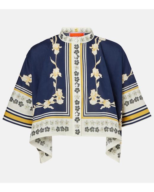LaDoubleJ Blue Foulard Printed Cotton Shirt