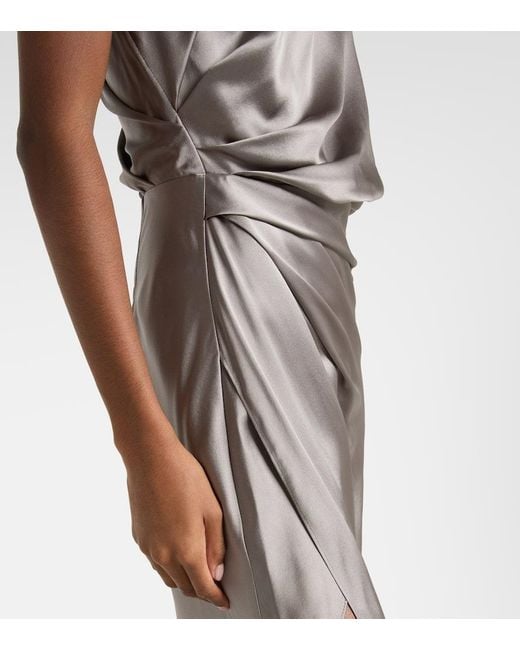 Robe Longue En Satin De Soie The Sei en coloris White