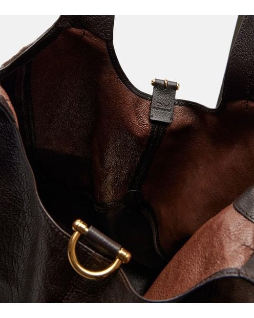 Chloé Black Balloon Medium Leather And Suede Shoulder Bag