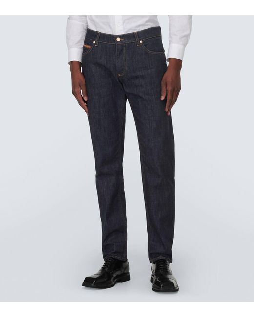 Dolce & Gabbana Mid-Rise Slim Jeans in Blue für Herren
