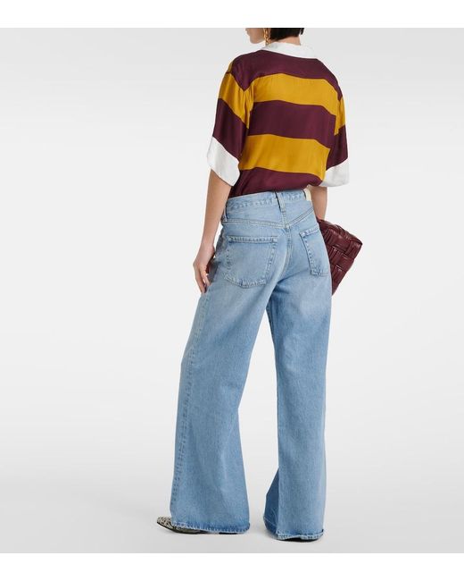 Citizens of Humanity Blue Beverly High-Rise Wide-Leg Jeans