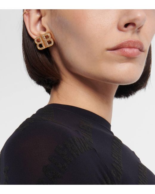 Balenciaga Metallic Embellished Earrings