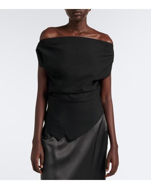 Rohe Black Draped Asymmetric Top
