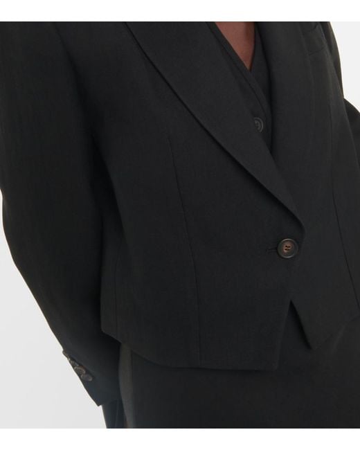 Brunello Cucinelli Black Cropped Blazer