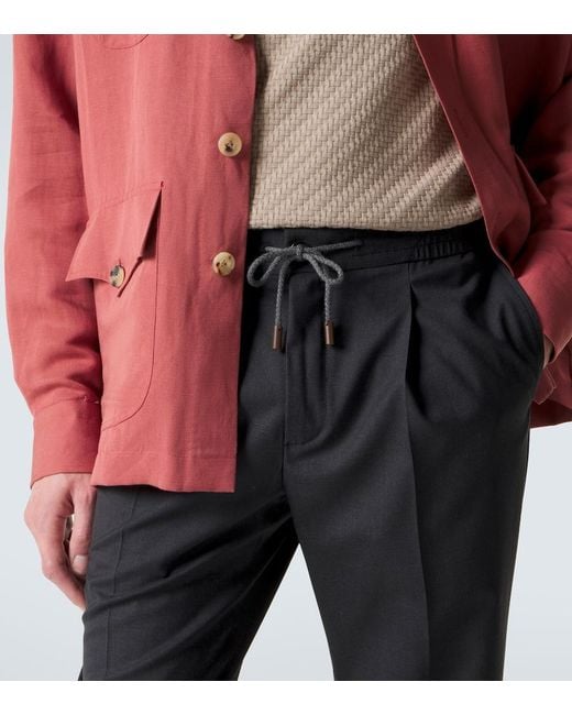 Slowear Gray Virgin Wool Tapered Pants for men