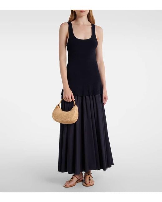 Jonathan Simkhai Metallic Nixi Mini Raffia Tote Bag