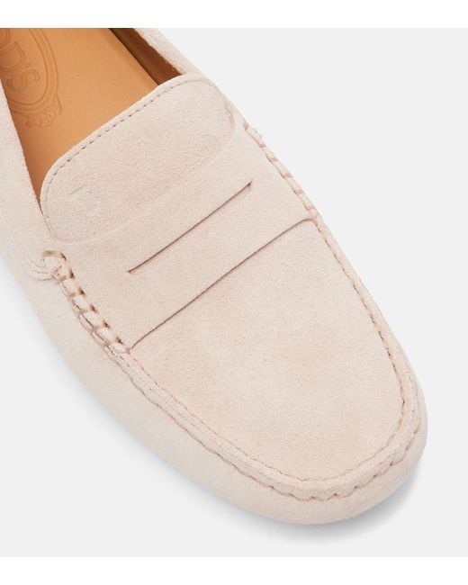 Tod's Natural Mokassins Gommino Aus Veloursleder