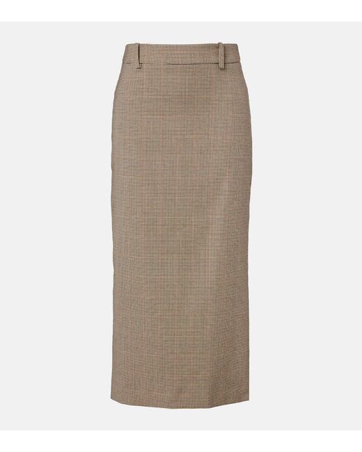 Frankie Shop Natural Alrose Houndstooth Midi Skirt