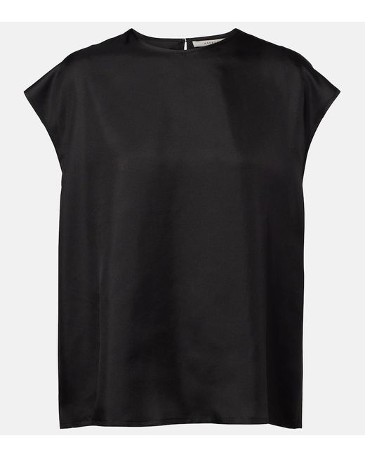 Asceno Black Dasha Silk Twill Top