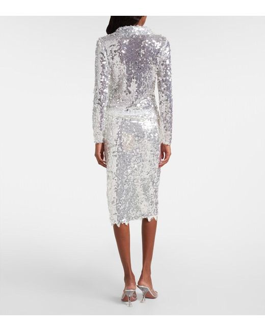 Christopher Esber White Opaline Sequined Top