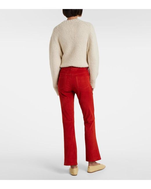 Stouls Dean 22 Low-Rise Suede Flared Pants