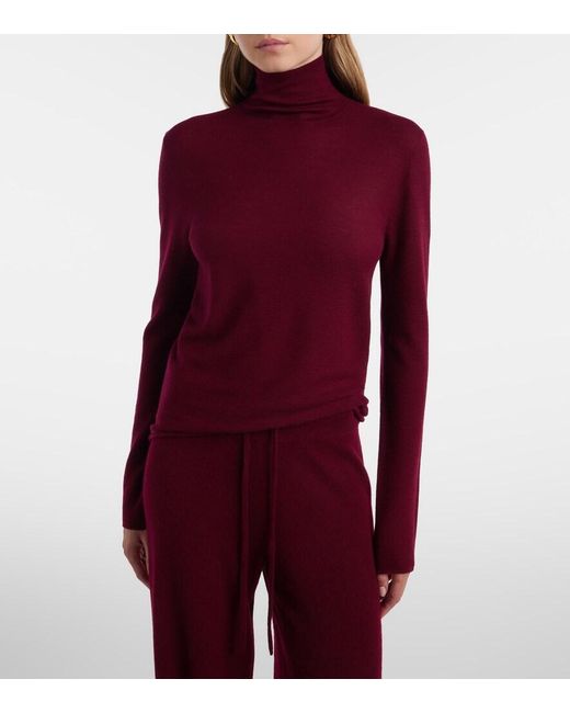 Lisa Yang Red Lory Cashmere Turtleneck Sweater