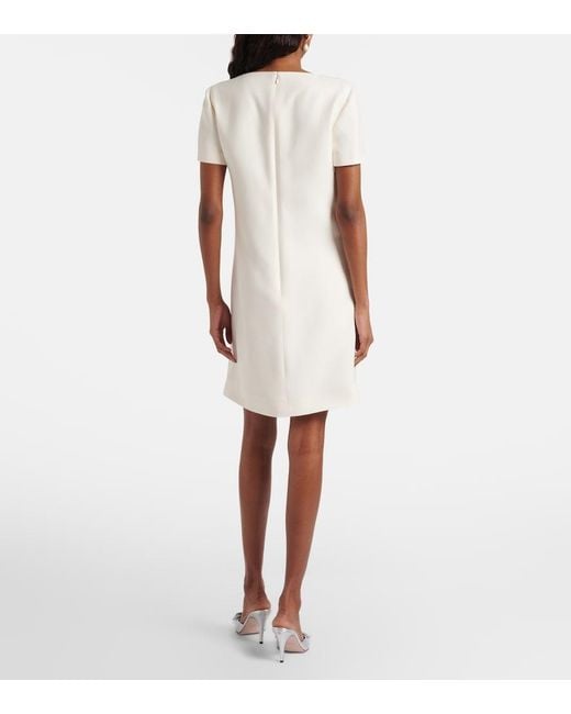 Valentino White Crepe Couture Bow-Detail Minidress