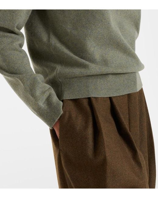 Loro Piana Gray Classic Cashmere Polo Sweater