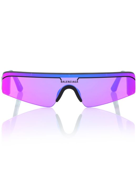 Balenciaga Purple Ski Rectangle Sunglasses