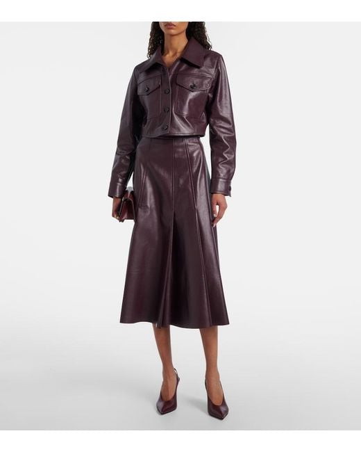 Emilia Wickstead Red Nics Cropped Leather Jacket