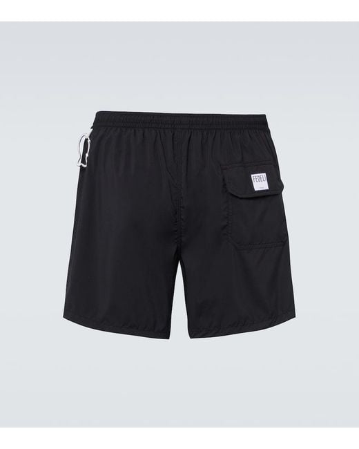 Fedeli Black Madeira Swim Trunks for men