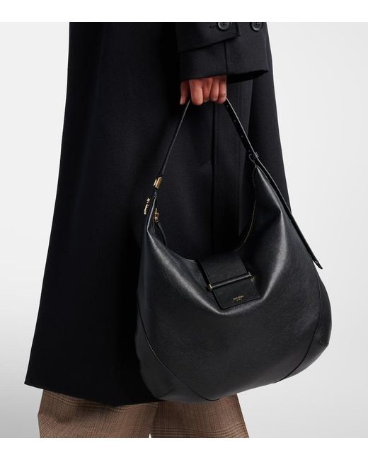 Jimmy Choo Black Bar Medium Leather Tote Bag