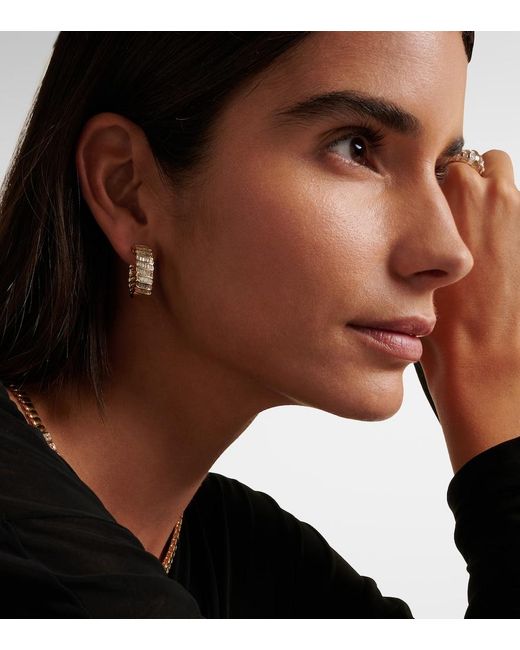Anita Ko White Zoe 18Kt Hoop Earrings With Diamonds