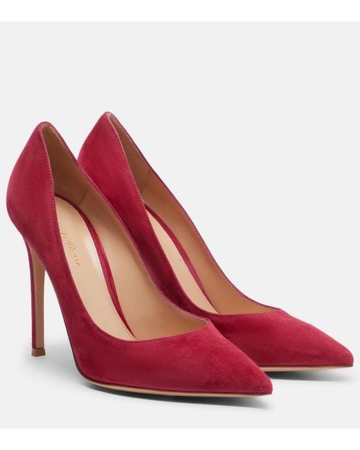 Gianvito Rossi Red Gianvito Suede Pumps