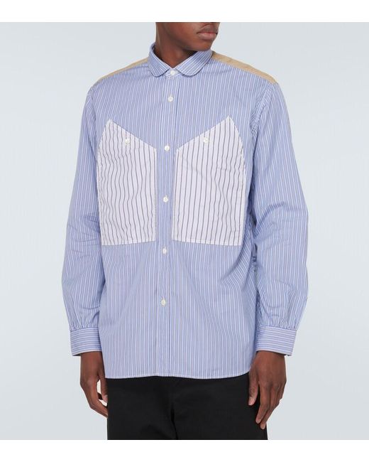 Junya Watanabe Blue X Roy Lichtenstein Patchwork Cotton Shirt for men