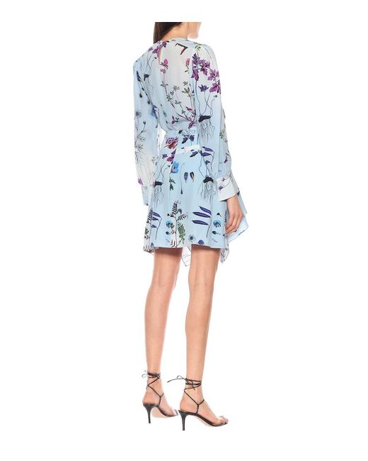 Stella McCartney Blue Floral Silk Miniskirt