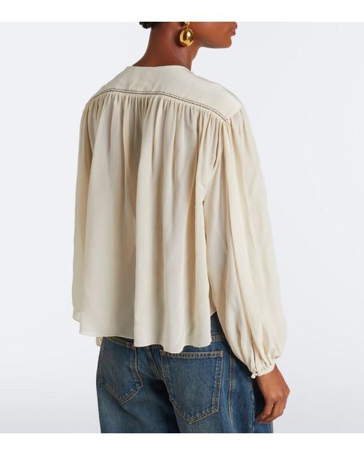 Isabel Marant Natural Nuna Silk Blouse
