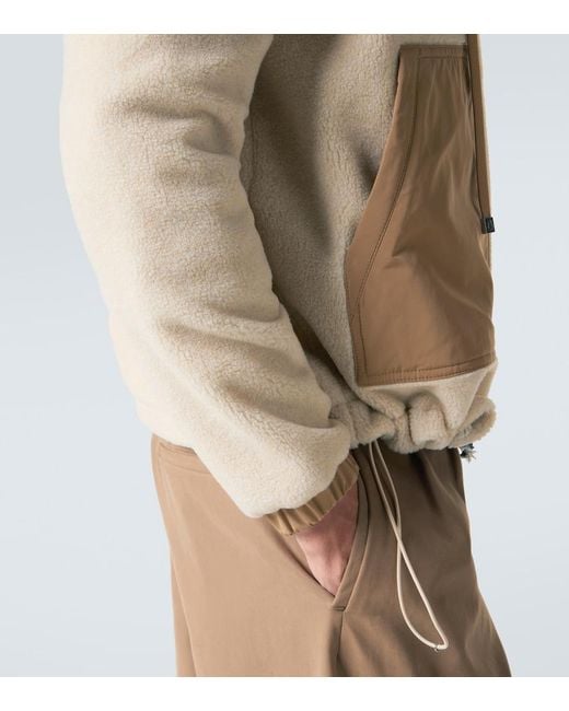 Moncler Natural Moncler Teddy Zip-Up Hoodie for men