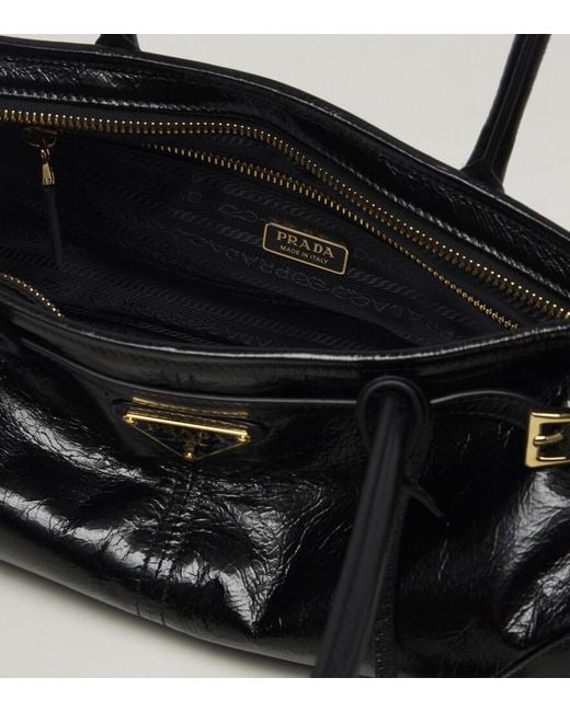 Prada Black Bonnie Medium Leather Shoulder Bag
