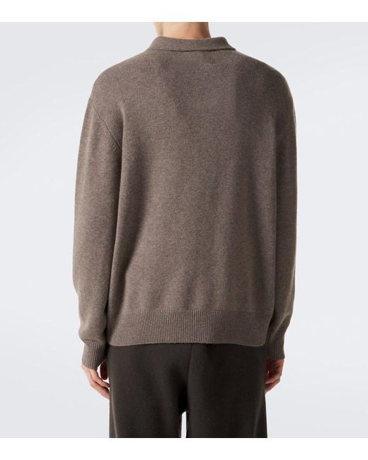 Lisa Yang Brown Rufus Cashmere Polo Sweater for men