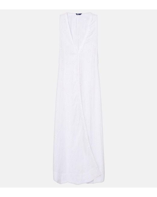 Polo Ralph Lauren White Broderie Anglaise Cotton Beach Dress