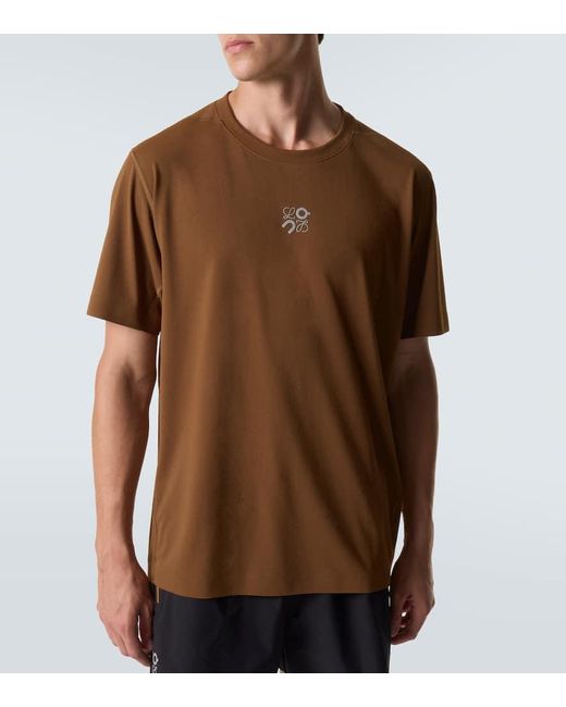 Loewe Brown X On Active Logo Jersey T-Shirt for men