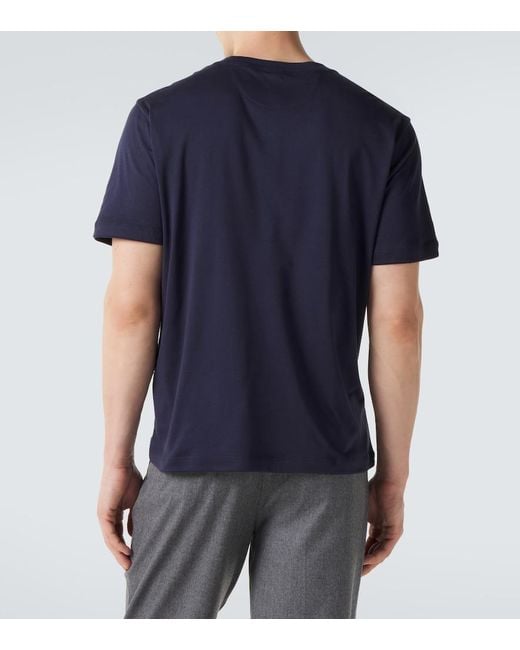 Eleventy Blue Cotton-Blend T-Shirt for men