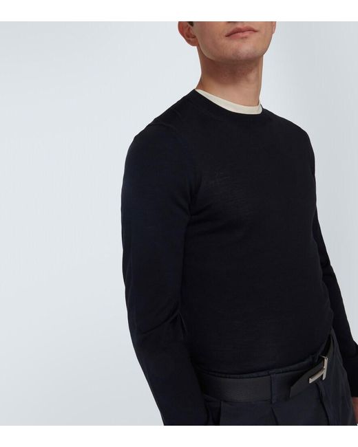 Tom Ford Blue Wool Sweater for men