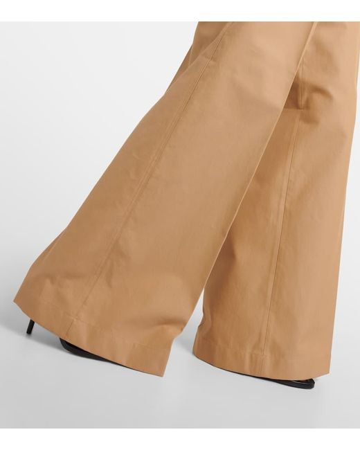 Pantaloni a gamba larga Corte in cotone di Max Mara in Natural