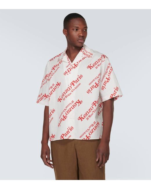 KENZO Red X Verdy Monogram Cotton Shirt for men